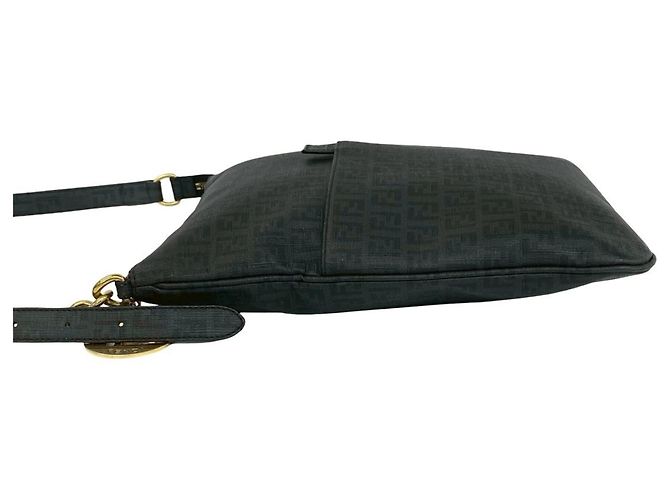 Fendi Zucchino FF Pattern Logo Hardware Leather Shoulder Bag - view 5