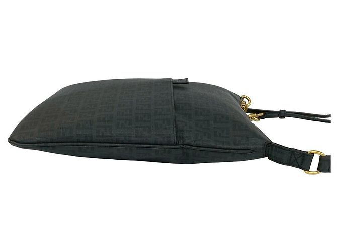 Fendi Zucchino FF Pattern Logo Hardware Leather Shoulder Bag - view 6