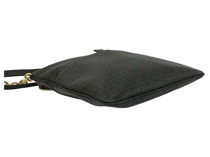 Fendi Zucchino FF Pattern Logo Hardware Leather Shoulder Bag - view 7