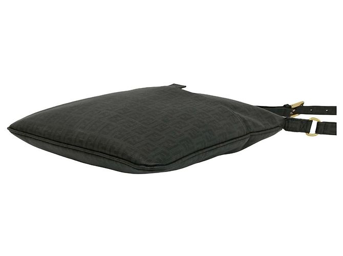 Fendi Zucchino FF Pattern Logo Hardware Leather Shoulder Bag - view 8