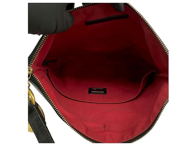 Fendi Zucchino FF Pattern Logo Hardware Leather Shoulder Bag - view 9