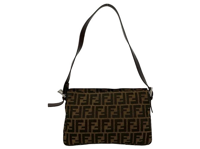 Zucca Fendi x Louis Vuitton Mamma Bucket Semi One Shoulder Bag Marrone Nero - vista 3