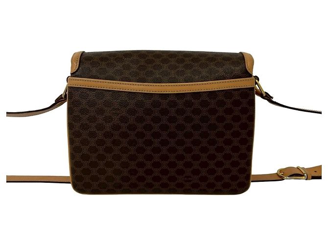 Céline CELINE Vintage Macadam Blazon Triomphe Logo Pattern Leder Schultertasche Braun - Ansicht 3