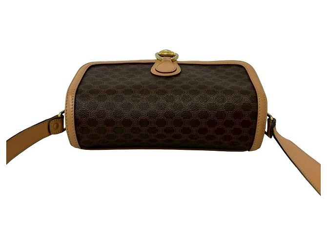Céline CELINE Vintage Macadam Blazon Triomphe Logo Pattern Leder Schultertasche Braun - Ansicht 4