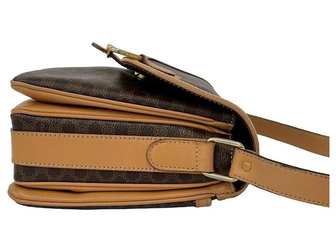 Céline CELINE Vintage Macadam Blazon Triomphe Logo Pattern Leder Schultertasche Braun - Ansicht 6