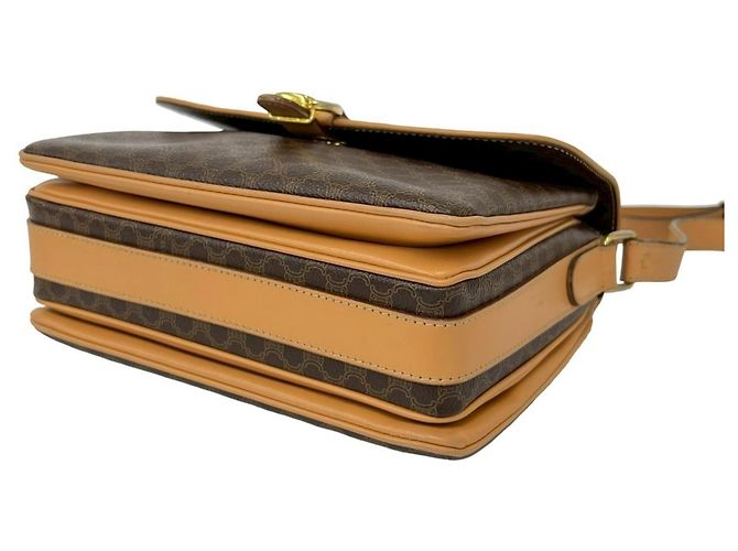 Céline CELINE Vintage Macadam Blazon Triomphe Logo Pattern Leder Schultertasche Braun - Ansicht 8