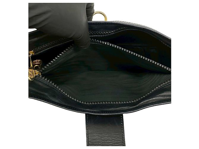 Céline Celine Vintage Schultertasche aus Kalbsleder Schwarz - Ansicht 10