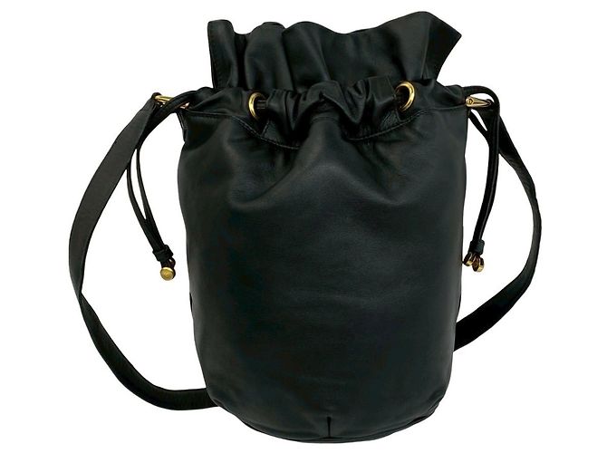 Céline CELINE Vintage Triomphe Logo Lederschultertasche Schwarz - Ansicht 3