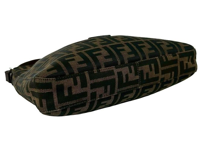Fendi Vintage Zucca FF Pattern Schultertasche Braun Schwarz - Ansicht 7