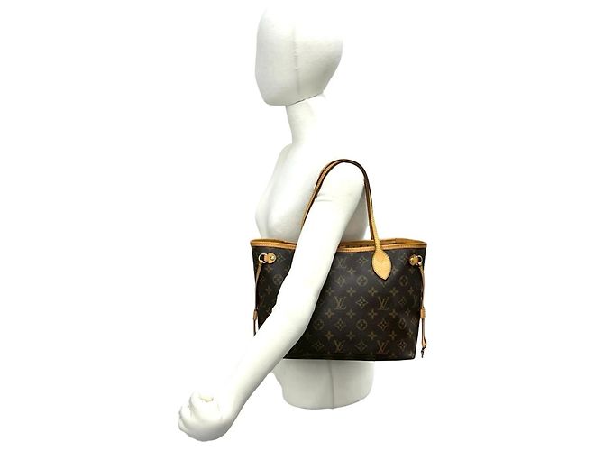 Borsa Tote Louis Vuitton Neverfull PM Monogram Leather Marrone - vista 2