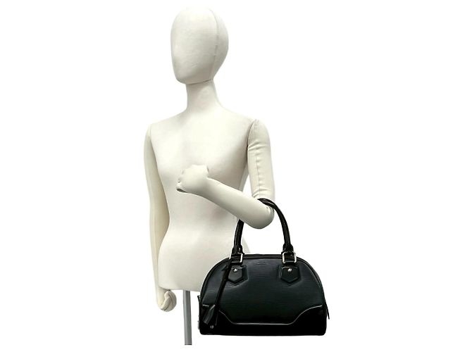 Borsa Louis Vuitton Bowling Montaigne PM in pelle Epi Nero - vista 2