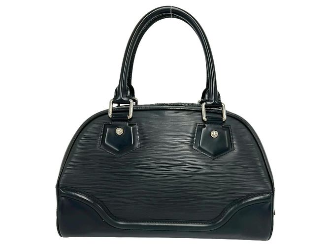 Borsa Louis Vuitton Bowling Montaigne PM in pelle Epi Nero - vista 3