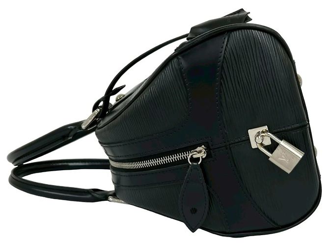 Borsa Louis Vuitton Bowling Montaigne PM in pelle Epi Nero - vista 5