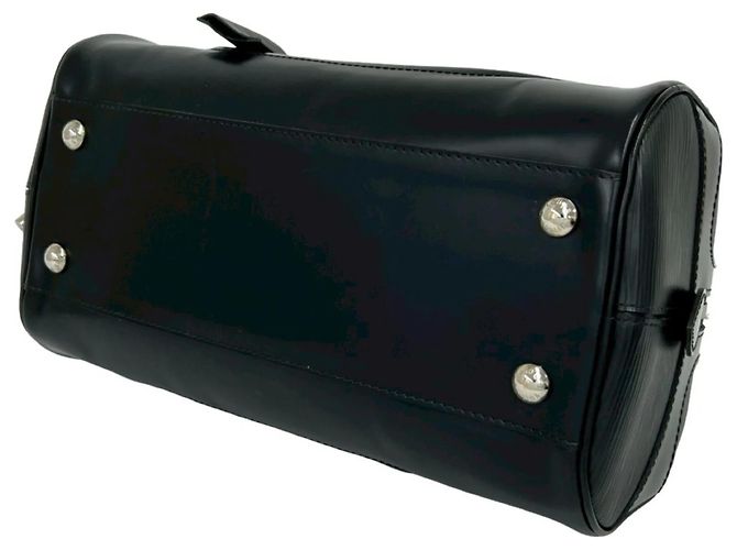 Borsa Louis Vuitton Bowling Montaigne PM in pelle Epi Nero - vista 8