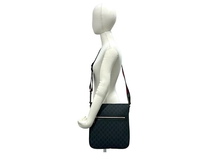 Borsa Tote a Spalla Gucci Sherry Line GG Supreme Logo Nero Rosso Blu navy - vista 2