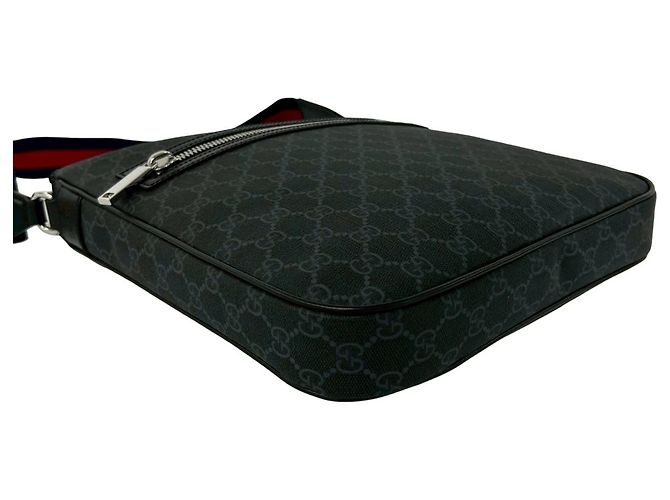 Borsa Tote a Spalla Gucci Sherry Line GG Supreme Logo Nero Rosso Blu navy - vista 7