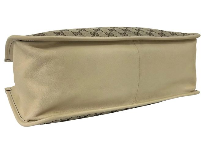 GUCCI GG Logo Horsebit Hardware Tote Bag Braun Beige - Ansicht 7