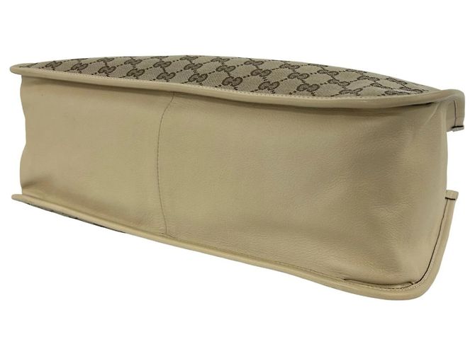 GUCCI GG Logo Horsebit Hardware Tote Bag Braun Beige - Ansicht 8