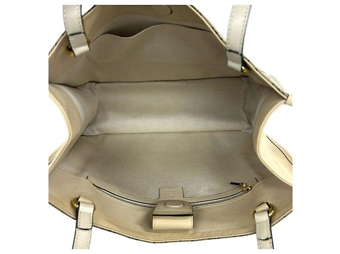 GUCCI GG Logo Horsebit Hardware Tote Bag Braun Beige - Ansicht 9