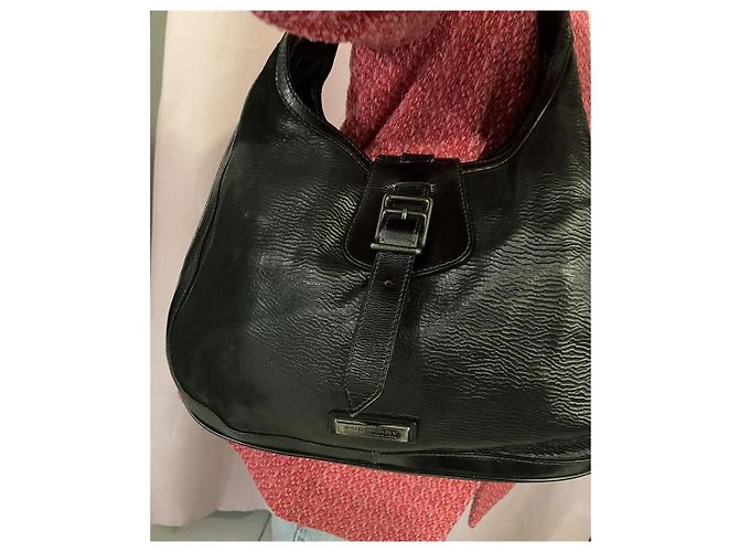 Borsa hobo Burberry in pelle nera Nero - vista 3