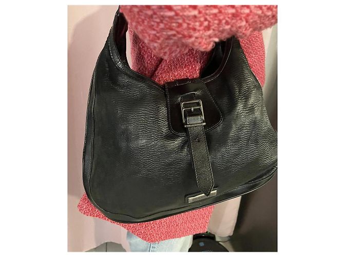 Borsa hobo Burberry in pelle nera Nero - vista 4
