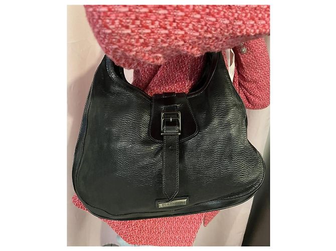 Borsa hobo Burberry in pelle nera Nero - vista 5