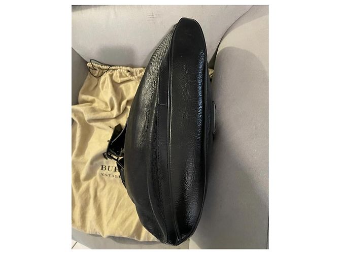 Borsa hobo Burberry in pelle nera Nero - vista 6