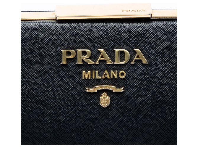 Borsa a tracolla Prada Black Saffiano and City Calf Light Frame Nero - vista 5