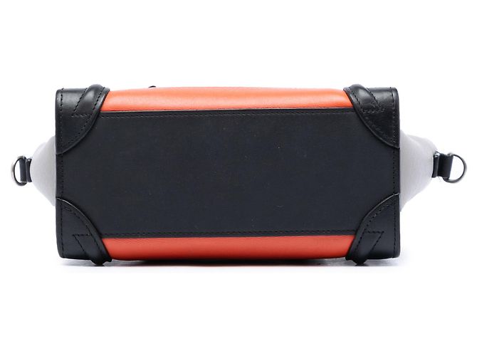 Cabas Céline Borsa Celine Orange Nano Tricolor in pelle - vista 3