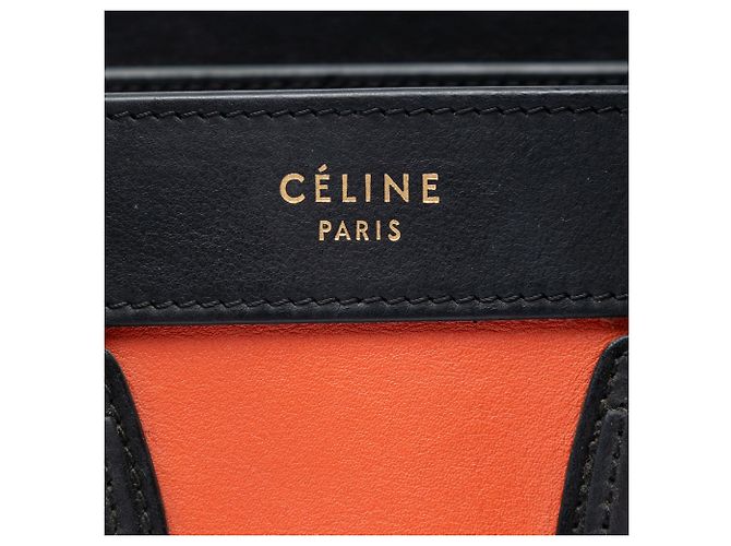 Cabas Céline Borsa Celine Orange Nano Tricolor in pelle - vista 5