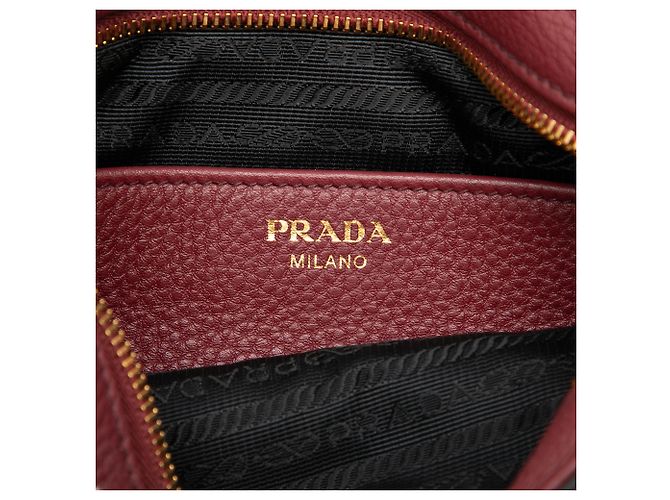 Borsa a tracolla Prada Red Vitello Daino Rosso - vista 5