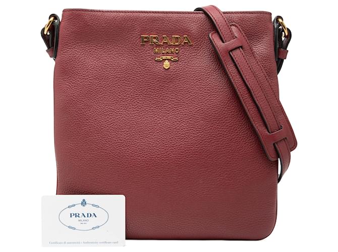 Borsa a tracolla Prada Red Vitello Daino Rosso - vista 7