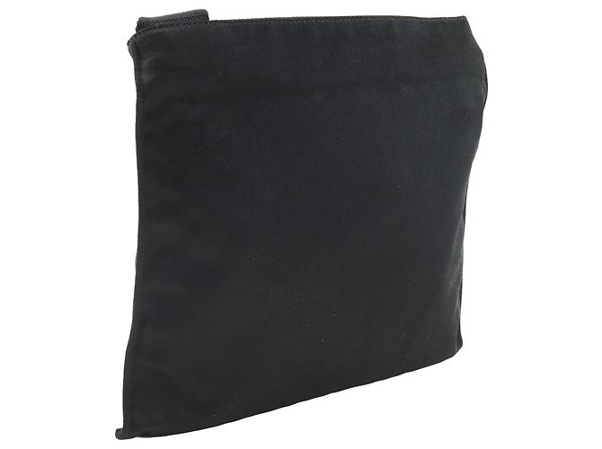 Borsa a tracolla in raso nero con zip Prada - vista 3