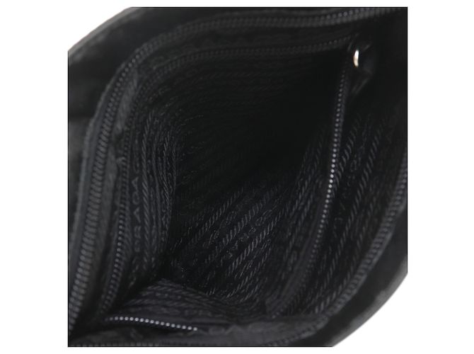 Borsa a tracolla in raso nero con zip Prada - vista 4