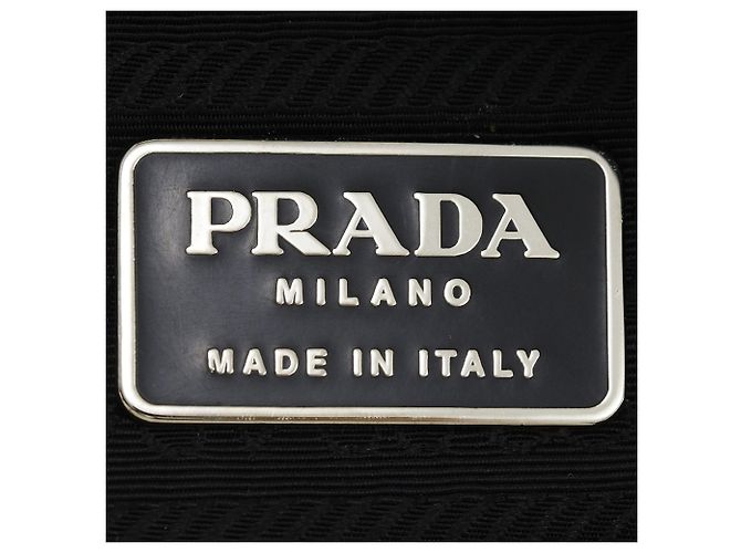 Borsa a tracolla in raso nero con zip Prada - vista 6