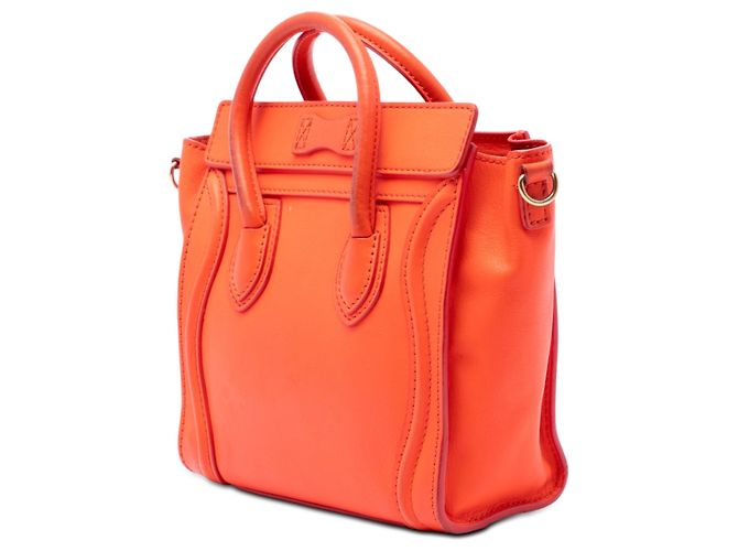 Céline Borsa Celine Orange Nano Leather Luggage Tote Arancione - vista 2