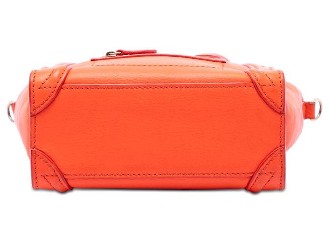 Céline Borsa Celine Orange Nano Leather Luggage Tote Arancione - vista 3