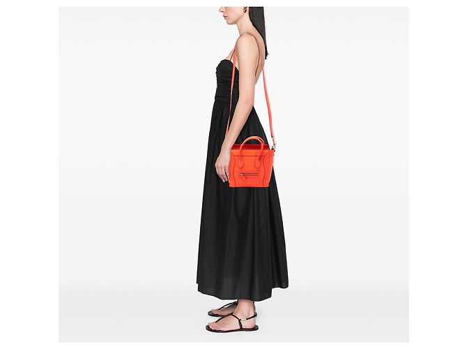 Céline Borsa Celine Orange Nano Leather Luggage Tote Arancione - vista 6