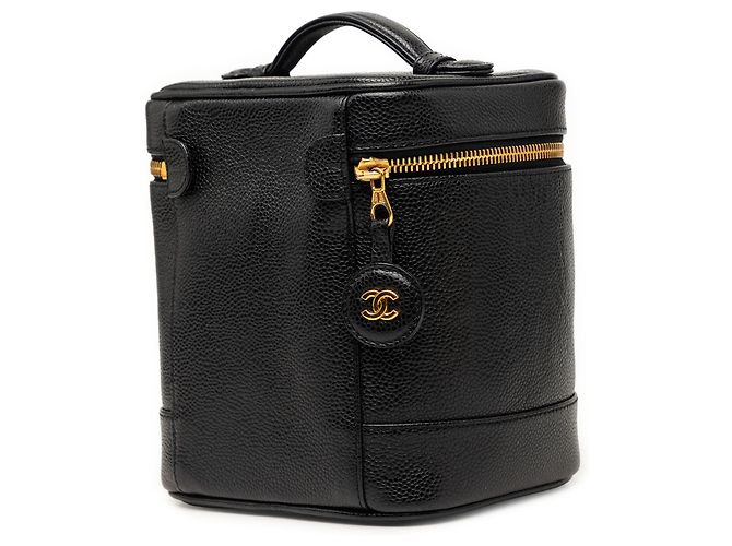 Vanity Beauty case Chanel Black CC Caviar Nero - vista 2