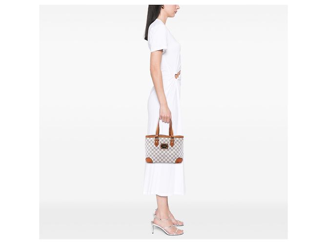 Louis Vuitton White Damier Azur Hampstead PM Bianco - vista 6