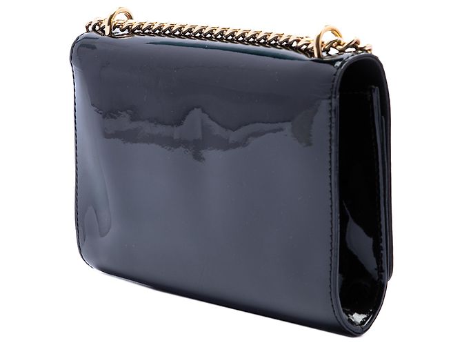 Louis Vuitton Black Vernis Louise Sliding Chain MM Nero - vista 2