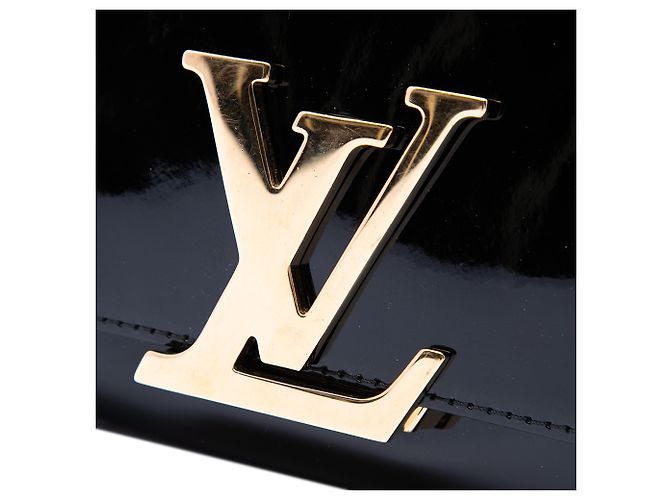 Louis Vuitton Black Vernis Louise Sliding Chain MM Nero - vista 5