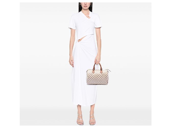 Louis Vuitton White Damier Azur Speedy 30 Bianco - vista 6