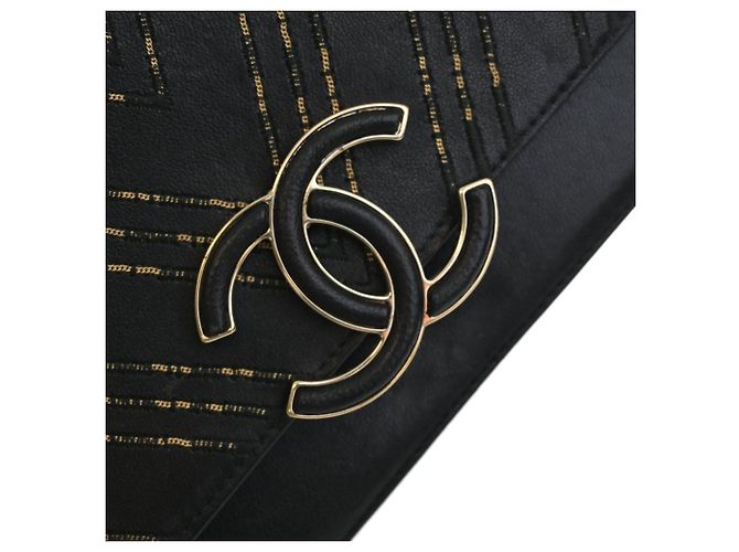 Chanel Black Small Chevron Sheepskin Subtle Flap Nero - vista 5