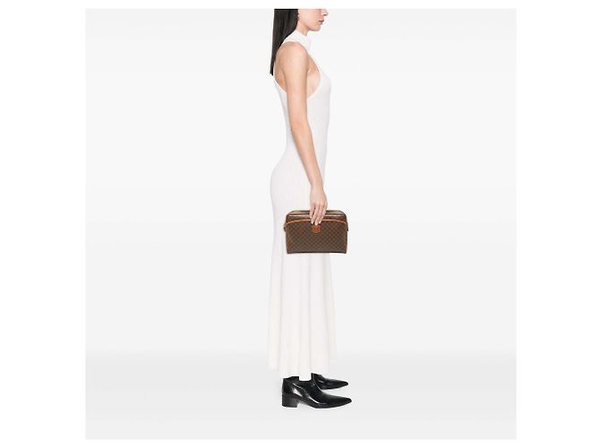 Céline Clutch de lona revestida Macadam marrón Celine Castaño - vista 7