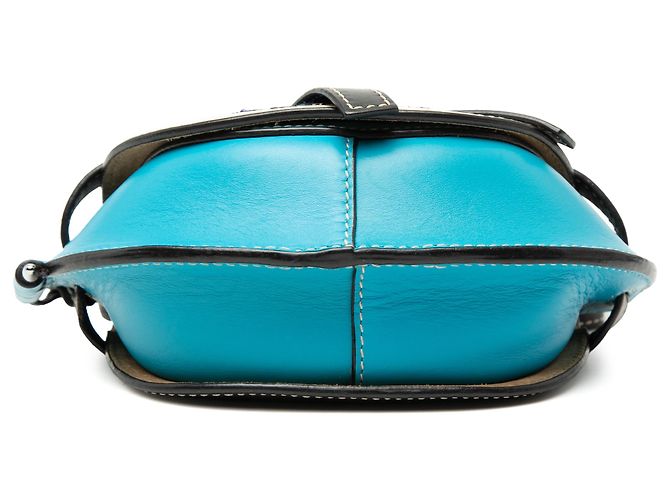 LOEWE Borsa a tracolla Gate in pelle blu con ricami floreali William De Morgan - vista 3