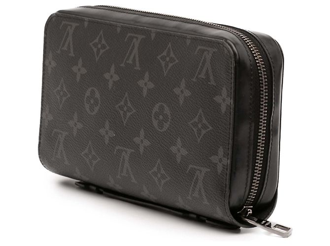 Louis Vuitton Black Monogram Eclipse Zippy XL Negro - vista 2