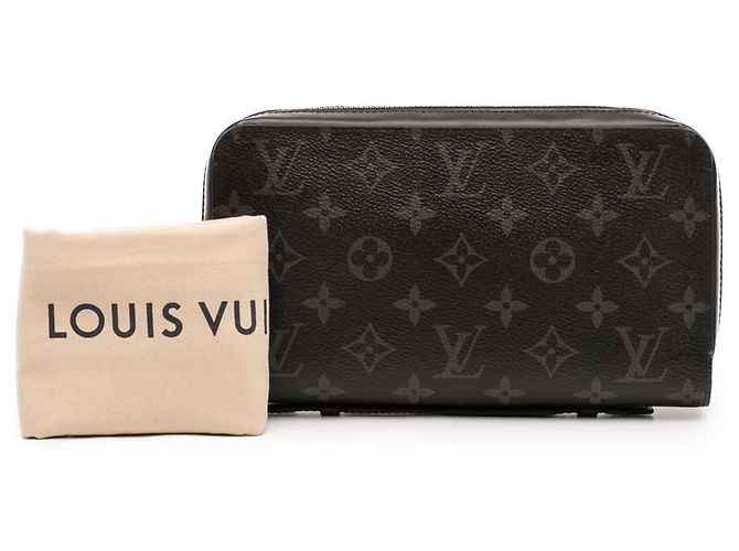 Louis Vuitton Black Monogram Eclipse Zippy XL Negro - vista 7