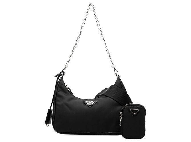 Borsa Prada Black Saffiano Trimmed Re Nylon Re Edition 2005 Nero - vista 7