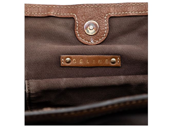 Céline Celine Carriage Tote aus grauer Canvas Braun Anthrazitgrau - Ansicht 5